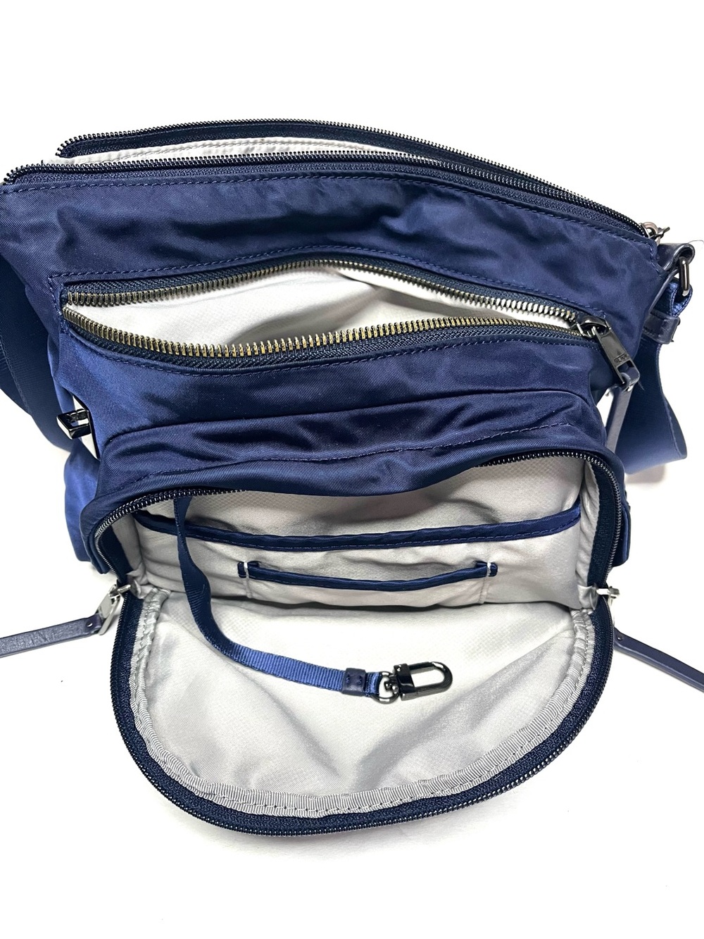 TUMI Voyageur Carmel Crossbody Bag in Midnight/Deep Navy - Picture 2 of 13